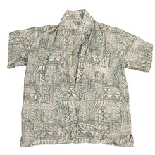 Vintage Rum Reggae Green Hawaiian Tapa Print Aloha Shirt (XL)