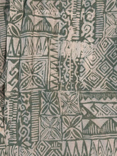 Vintage Rum Reggae Green Hawaiian Tapa Print Aloha Shirt (XL)
