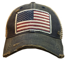 American Flag Distressed Trucker Hat