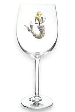 Mermaid Jeweled Stemmed Wine Glass