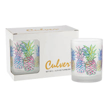 Pineapple Double Old Fashioned Frosted Cocktail Glasses (Set of 2)
