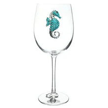 Seahorse Jeweled Stemmed Wine Glass
