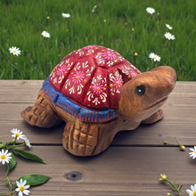 Turtle Hand Painted Wooden Carving